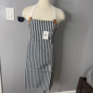 Full Apron Navy Stripes Unisex Business & Pleasure Co. Kitchen Cooking Multi-Use